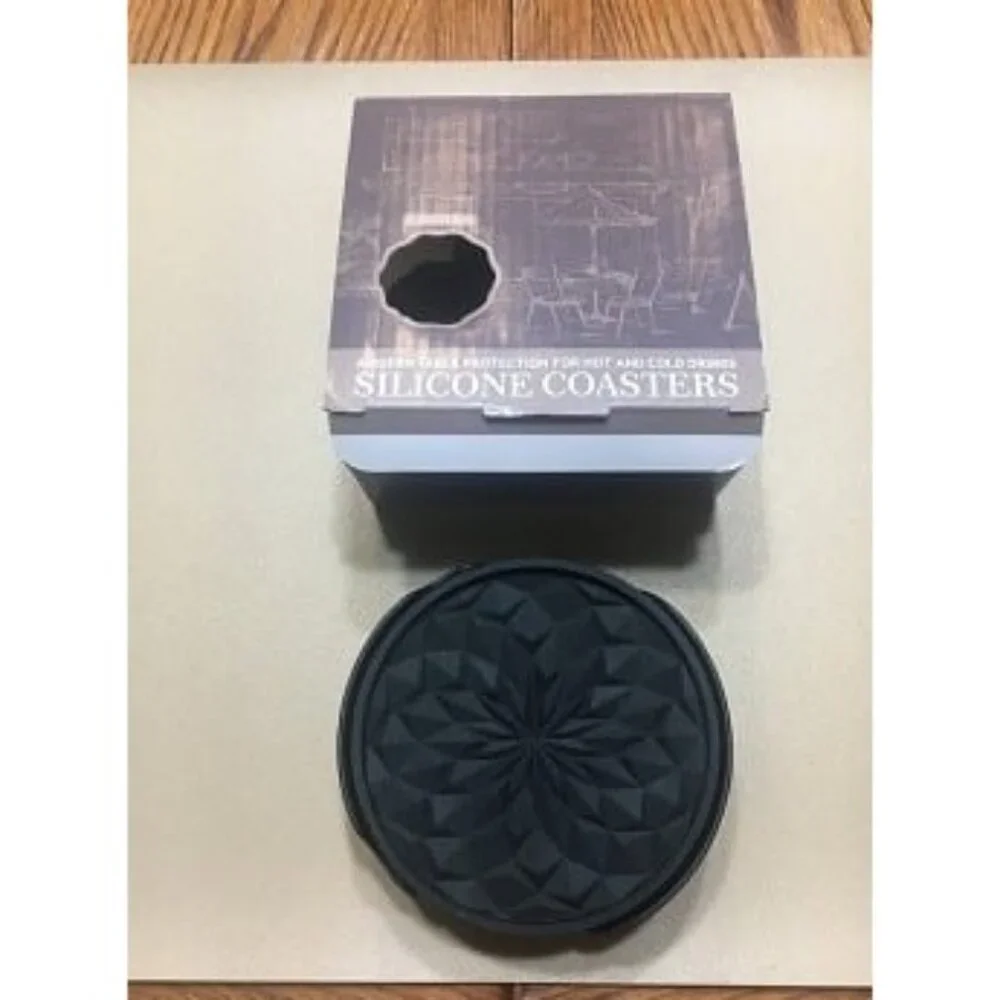 New Silicone Coasters [6 Pack] Coasters with Holder - Drinking Coasters